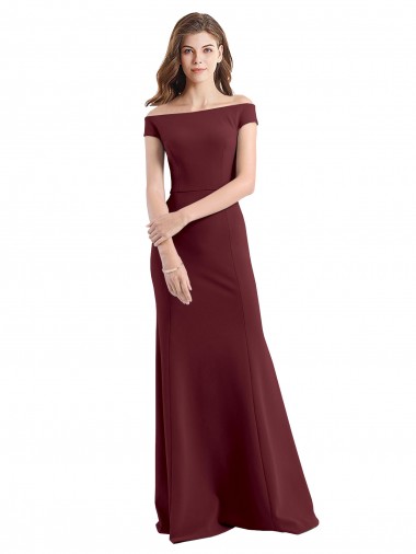 Wholesale Off the Shoulder Fit and Flare Stretch Crepe Prom Dress UK