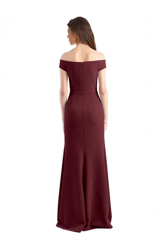 Wholesale Off the Shoulder Fit and Flare Stretch Crepe Prom Dress UK