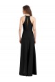 Wholesale Sleek Halter V-Neck Long A-Line Stretch Crepe Prom Dress with Front Slit UK