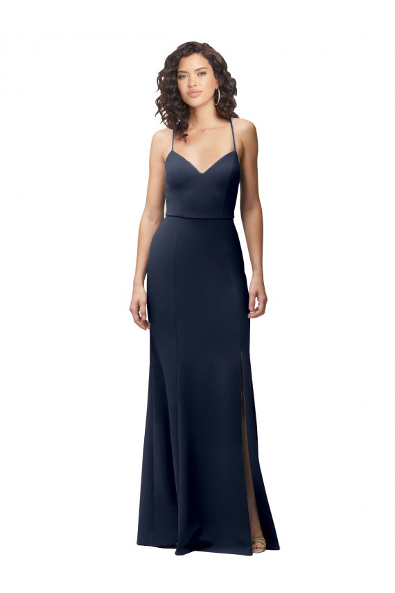 Wholesale Sweetheart Fit and Flare Stretch Crepe Prom Dress with Side Slit and Strappy Back UK