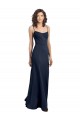 Wholesale Fit and Flare Scoop Neck Long Sleeveless Stretch Crepe Prom Dress UK