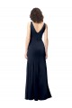 Wholesale Classic V-Neck Long Stretch Crepe Prom Dress with V-Back UK