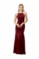 Wholesale Fit and Flare Halter Neckline Stretch Crepe Prom Dress with Strappy Back UK