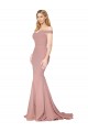 Wholesale Off the Shoulder Sweetheart Long Sweep Train Crepe Prom Dress UK