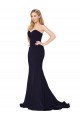Wholesale Sweetheart High Neck Sweep Train Sleeveless Crepe Prom Dress UK