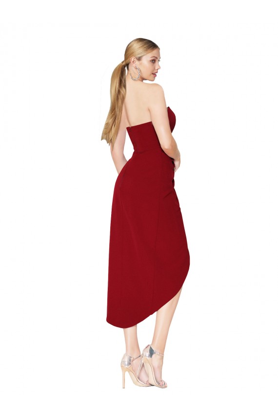 Wholesale Cocktail Length Sweetheart Mermaid Wrap Crepe Prom Dress UK