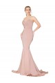 Wholesale Sweep Train Sweetheart Long Mermaid Crepe Prom Dress Low Back UK