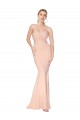 Wholesale Sweetheart Shirred Neck Long Floor Length Crepe Prom Dress UK