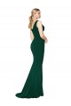 Wholesale V-Neck Floor Length Long Crepe Mermaid Prom Dress UK