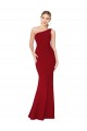 Wholesale One Shoulder Long High Neck Sleeveless Mermaid Crepe Prom Dress UK
