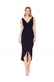 Wholesale Short Knee Length V-Neck Crepe Cocktail Wrap Cocktail Prom Dress / Homecoming Dress UK