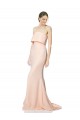 Wholesale High Neck Strapless Long Crepe Maxi Prom Dress with Overlay UK