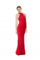 Wholesale Halter Neck Keyhole Back Sleeveless Crepe Maxi Prom Dress UK
