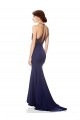 Wholesale High Neck Fishtail Crepe Prom Dress with Open Back Detail UK