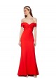 Wholesale Cross Front and Back Bardot Sleeveless Crepe Maxi Prom Dress UK