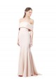 Wholesale Mermaid Bardot Maxi Crepe Bridesmiad Dress with Fishtail Train UK