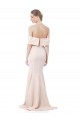 Wholesale Mermaid Bardot Maxi Crepe Bridesmiad Dress with Fishtail Train UK