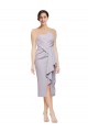 Wholesale Short Strapless Crepe Cocktail Prom Dress / Homecoming Dress with Ruffles UK