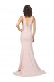 Wholesale Deep Plunging V-Neckline Full Length Crepe Prom Dress with Deep V-Backline UK