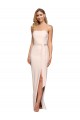 Wholesale Full Length Low Back Strapless Crepe Prom Dress with Thigh High Side Split UK