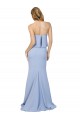 Wholesale Strapless Full Length Crepe Prom Dress with Bodice Overlay UK
