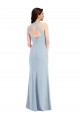 Wholesale Open Back Halter Maxi Crepe Prom Dress with Draped Bow UK