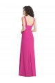 Wholesale Wide Strap Notch Empire Waist Bridesaid Dress with Front Slit UK