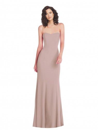 Wholesale Strapless Princess Line Crepe Mermaid Prom Dress UK
