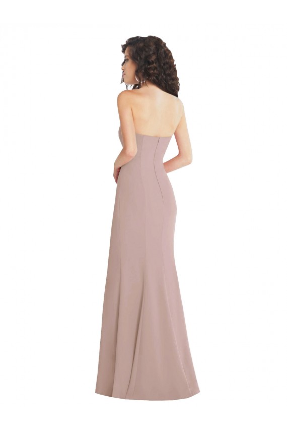 Wholesale Strapless Princess Line Crepe Mermaid Prom Dress UK