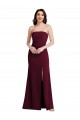 Wholesale Strapless Crepe Maxi Prom Dress with Front Slit UK