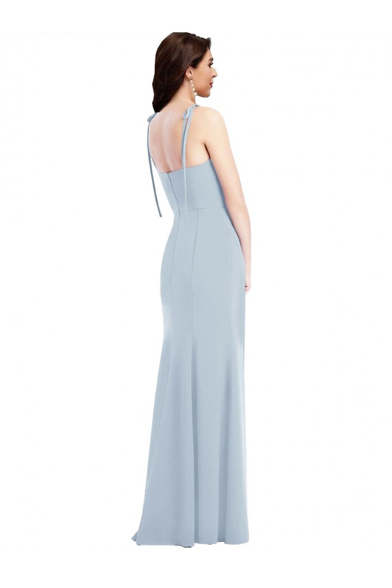 Wholesale Bustier Style Crepe Prom Dress with Bow Straps UK