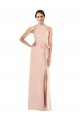 Wholesale Halter Criss Cross Cutout Back Maxi Crepe Prom Dress UK