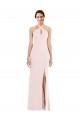 Wholesale Criss Cross Halter Princess Line Trumpet Crepe Prom Dress UK