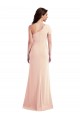 Wholesale One Shoulder Cap Sleeves Trumpet Crepe Prom Dress with Front Slit UK