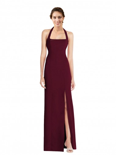 Wholesale Tie Halter Open Back Trumpet Prom Dress UK