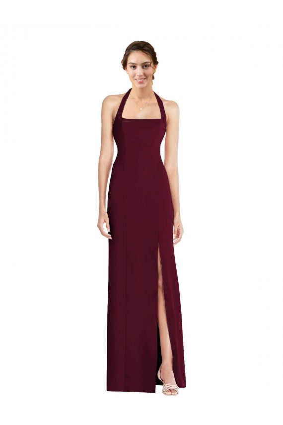 Wholesale Tie Halter Open Back Trumpet Prom Dress UK