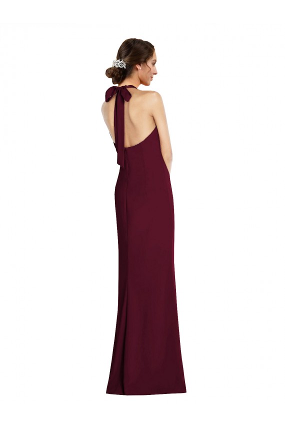 Wholesale Tie Halter Open Back Trumpet Prom Dress UK