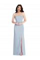 Wholesale Strapless Scoop Back Maxi Crepe Prom Dress with Front Slit UK
