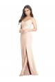 Wholesale Seamed Bodice Crepe Trumpet Prom Dress with Front Slit UK
