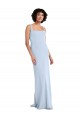 Wholesale Slim Square Neck Fit and Flare Full Length Stretch Crepe Prom Dress UK
