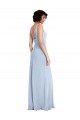 Wholesale Slim Square Neck Fit and Flare Full Length Stretch Crepe Prom Dress UK