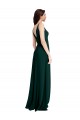 Wholesale Slim A-Line V-Neck Full Length Crepe Prom Dress with Side Slit UK