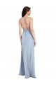 Wholesale Fit and Flare High Neck Crepe Prom Dress with Side Slit UK