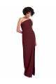 Wholesale Sleek One Shoulder Long Crepe Prom Dress with Daring Slit UK