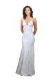 Wholesale V-Neckline Backless Floral Patterned Sequin Formal Prom Dress UK