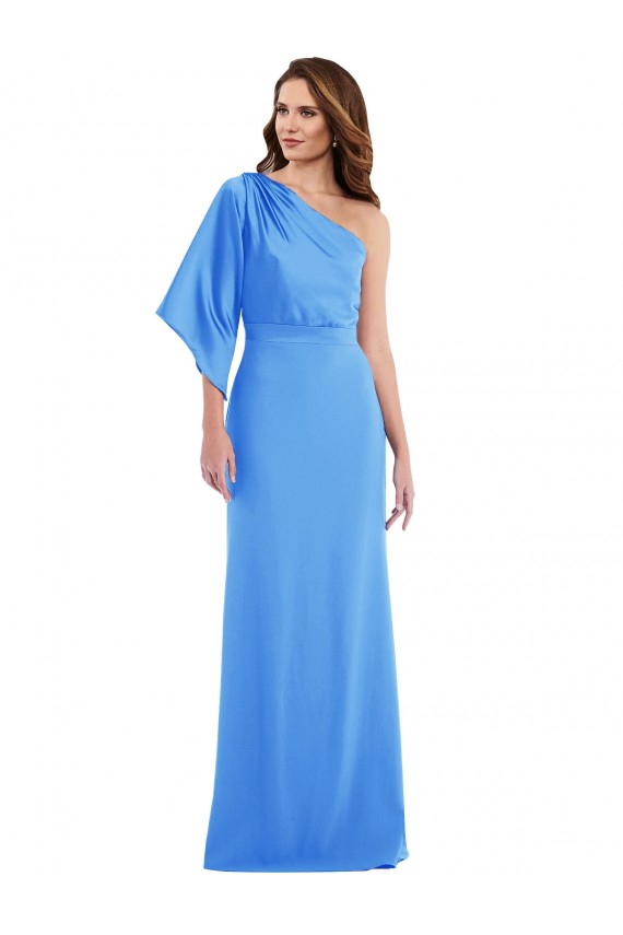 Wholesale One Shoulder Bell Sleeves Trumpet Prom Dress UK