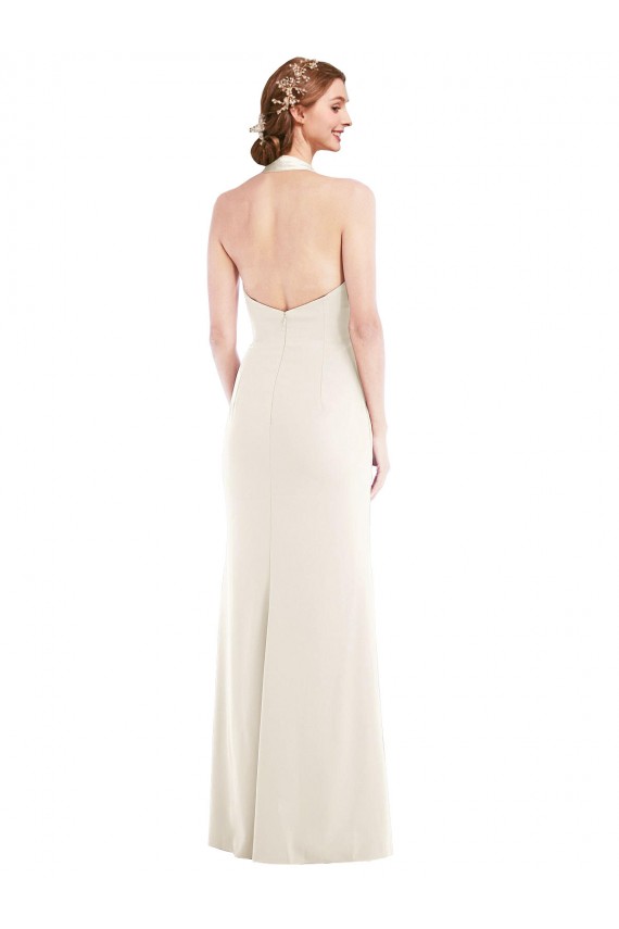 Wholesale Halter Tuxedo Maxi Prom Dress with Front Slit UK