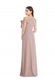 Wholesale Off the Shoulder Tie Detail Maxi Crepe Prom Dress with Front Slit UK