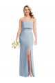 Wholesale Strapless Overlay Bodice Crepe Maxi Prom Dress with Front Slit UK