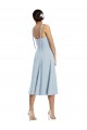 Wholesale Midi Cocktail Length Bustier Crepe Prom Dress with Back Bow Straps UK